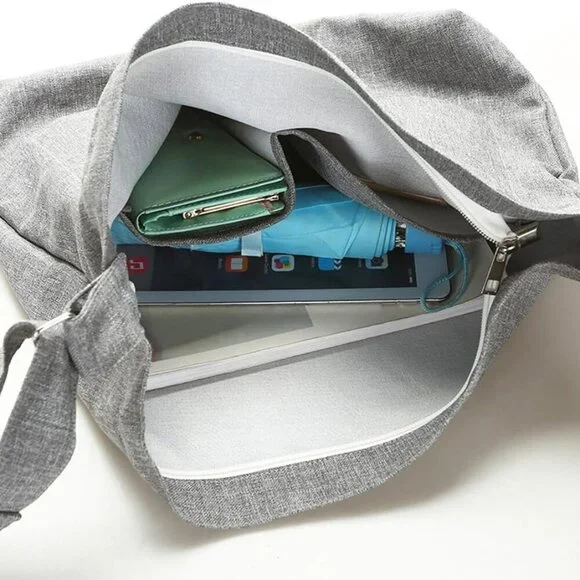 Women's Retro Large Size Canvas Shoulder Bag Hobo Crossbody Handbag Casual Tote - Picture 6 of 7